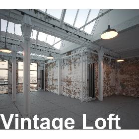 Old vintage industrial Loft Studio Apartment with brick walls model